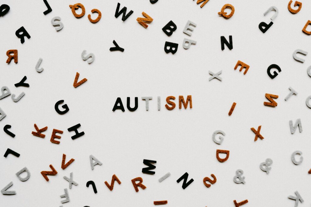 Autism written with letters.
